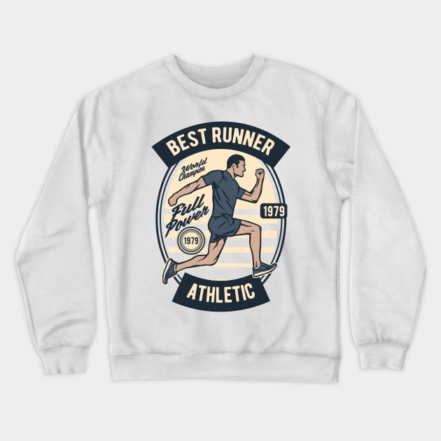 Best Runner Athletic - Full Power Crewneck Sweatshirt by Wheezing Clothes